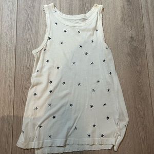 Current Elliott White Tank With Blue Stars